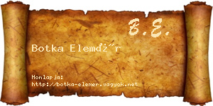 Botka Elemér névjegykártya