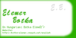 elemer botka business card